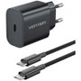 Vention Cargador de Pared 20W USB-C con Cable Lightning Negro G17B0-EU